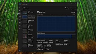 A screenshot of the Task Manager memory usage modal