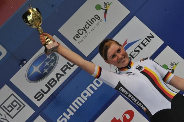 Junior women's World Cup third place finisher Helen Grobert in Houffalize