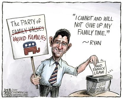 Political cartoon U.S. Paul Ryan Family Leave