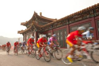 The peloton on stage 3 of the Tour of Beijing