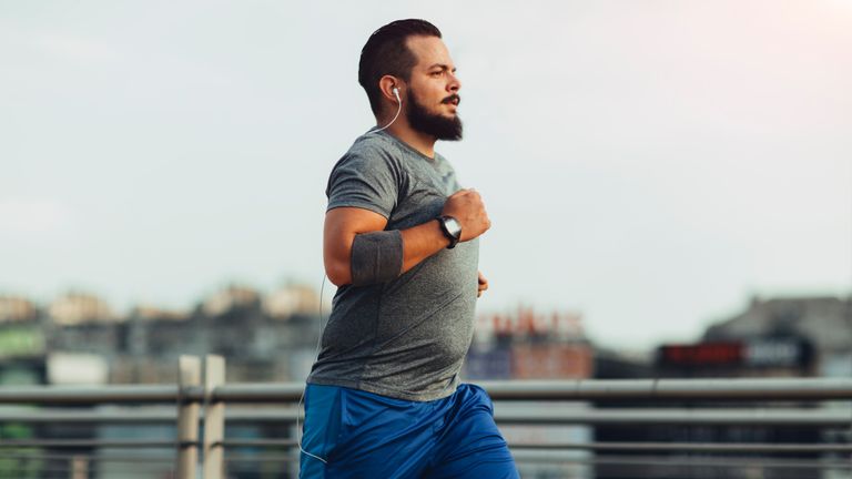Man on a run to lose belly fat