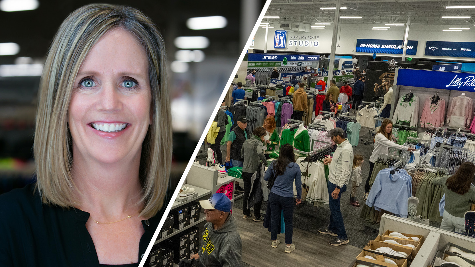 Jill Spiegel and PGA TOUR Superstore interior