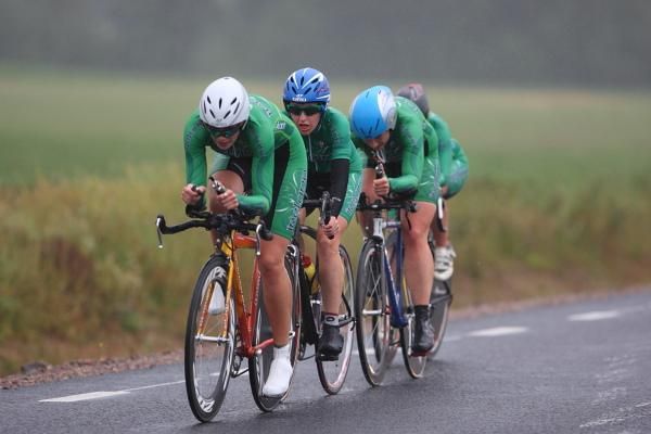 Team Ireland riding into the headwind