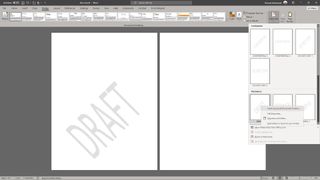 screenshot showing how to insert a watermark in Word on one page only