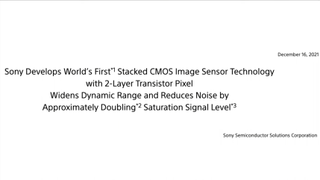 Sony dual-layer CMOS sensor technology