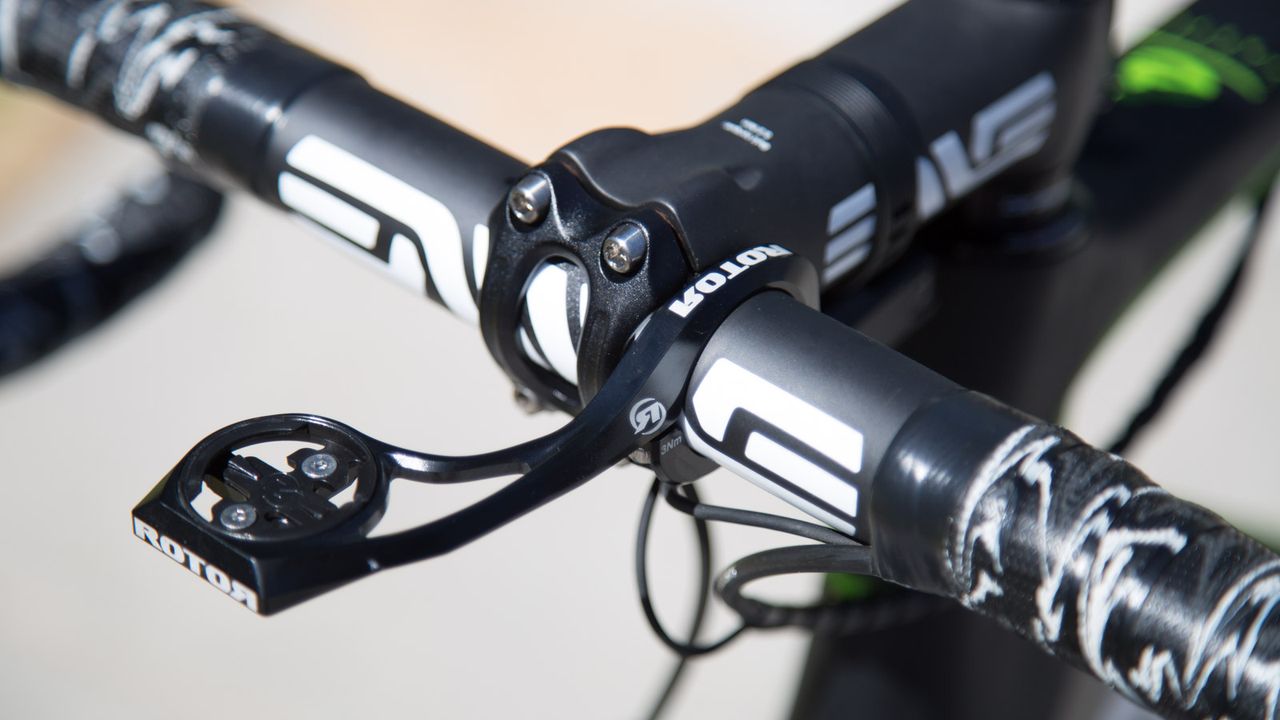 The brake cables and gear wires are kept together neatly