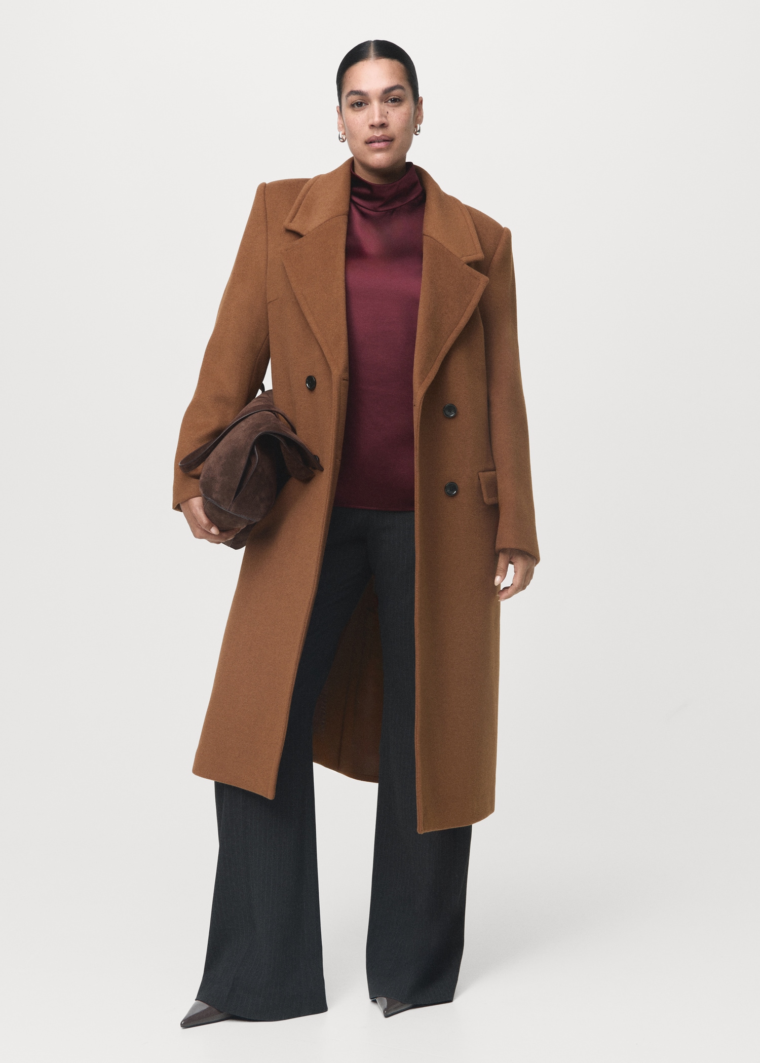 Double-Breasted Wool Coat - Women | Mango United Kingdom