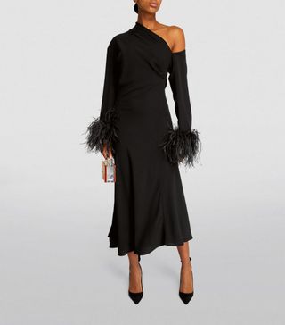 16Arlington, Womens 16arlington Black Asymmetric Adelaide Midi Dress | Harrods Uk