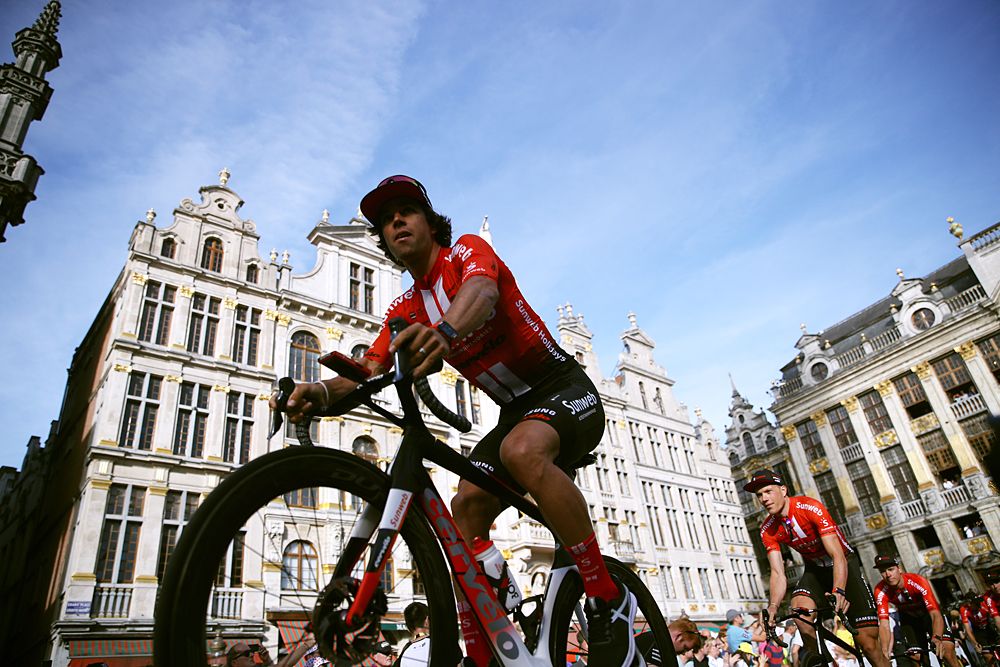 Michael Matthews (Sunweb) on stage at the Tour de France presentation in Brussels