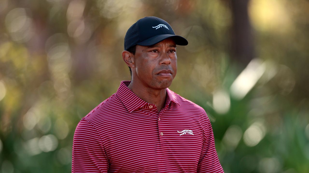 Tiger Woods looks on during the 2024 PNC Championship