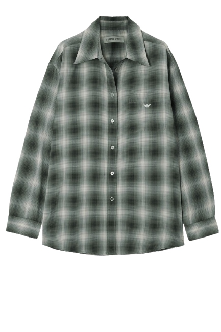 COS, Checked V-Neck Top