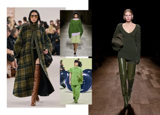 Green color trend on the fall 2024 runways