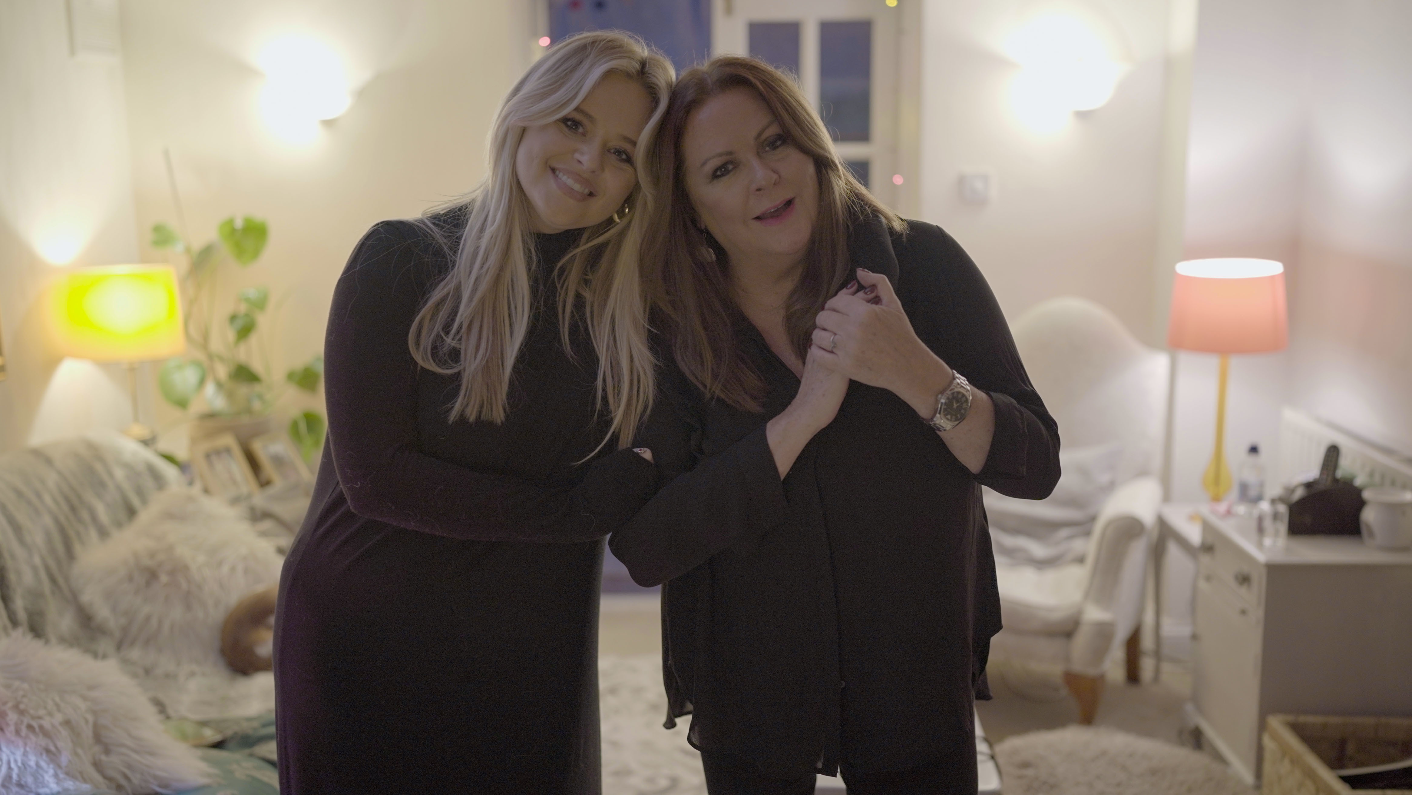 Emily Atack side by side with her mother, Kate Robbins
