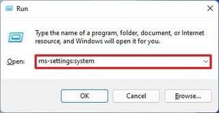 Run dialog open ms-settings:system