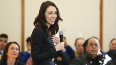 Prime Minister Jacinda Ardern speaks during a community meeting with COVID-19 community responders at Wainuiomata's Memorial Hall on July 30, 2020, in Wellington, New Zealand.