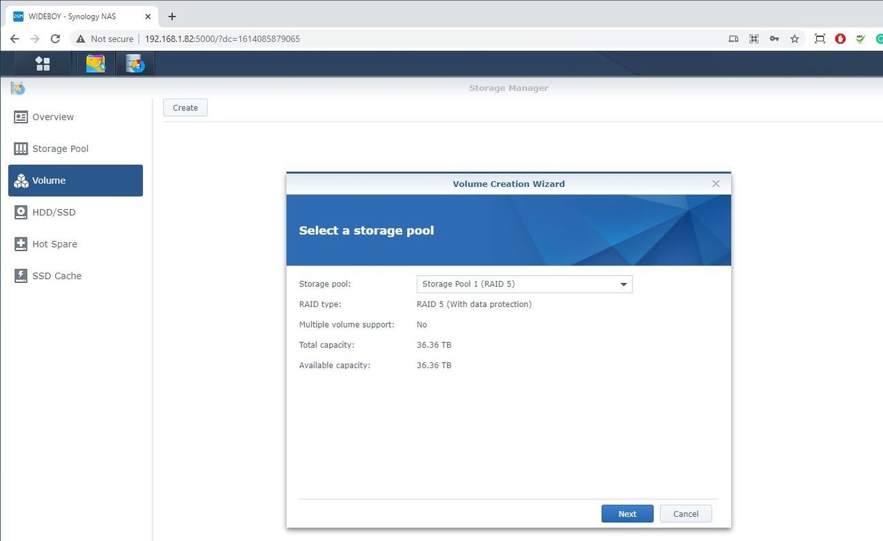 Synology DSM interface