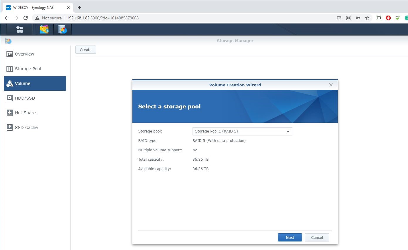 Synology DSM interface