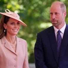 The Prince and Princess of Wales attend a ceremonial welcome at Windsor Castle for President Emmanuel Macron