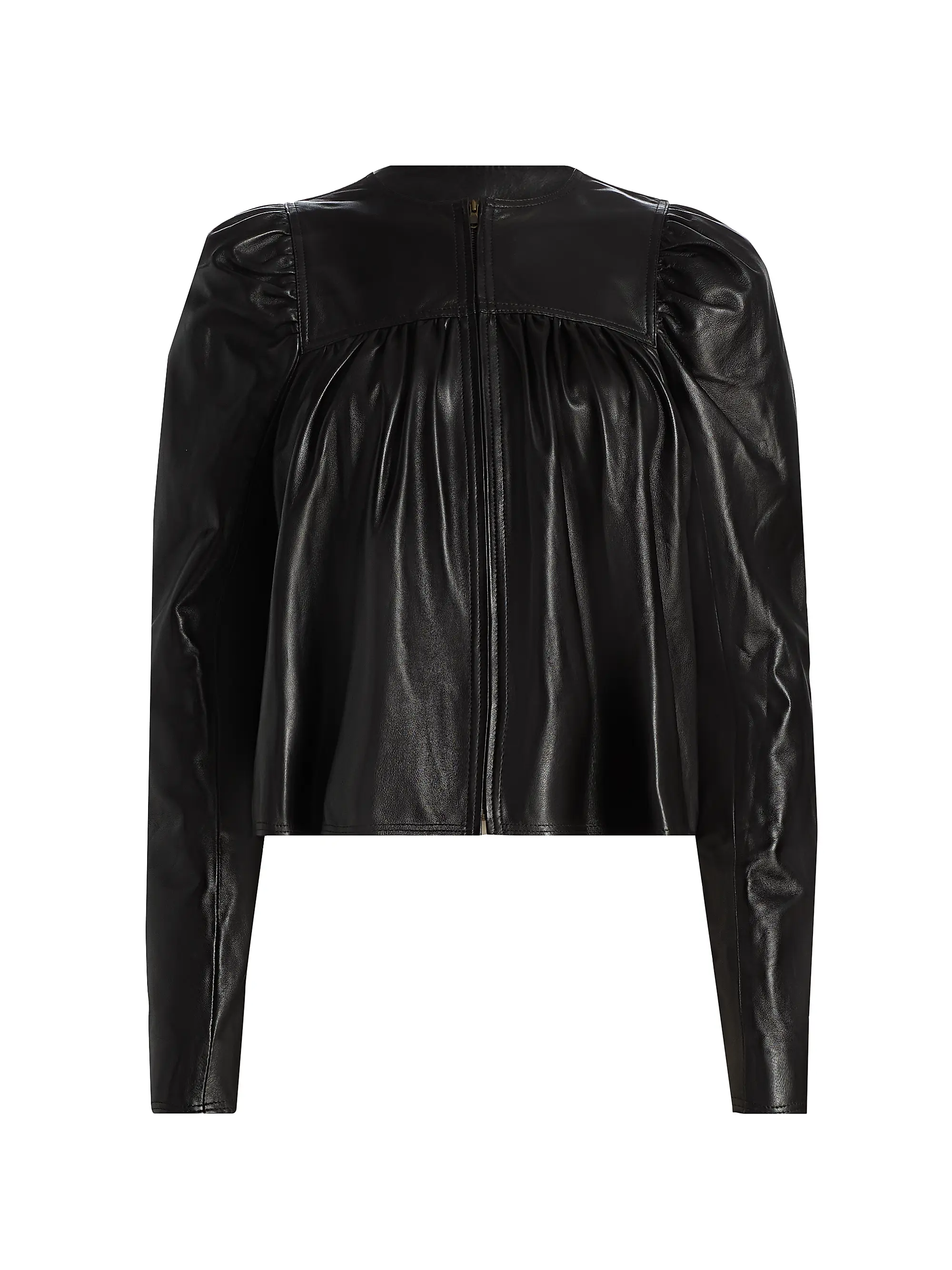 Anouk Ruched Leather Jacket