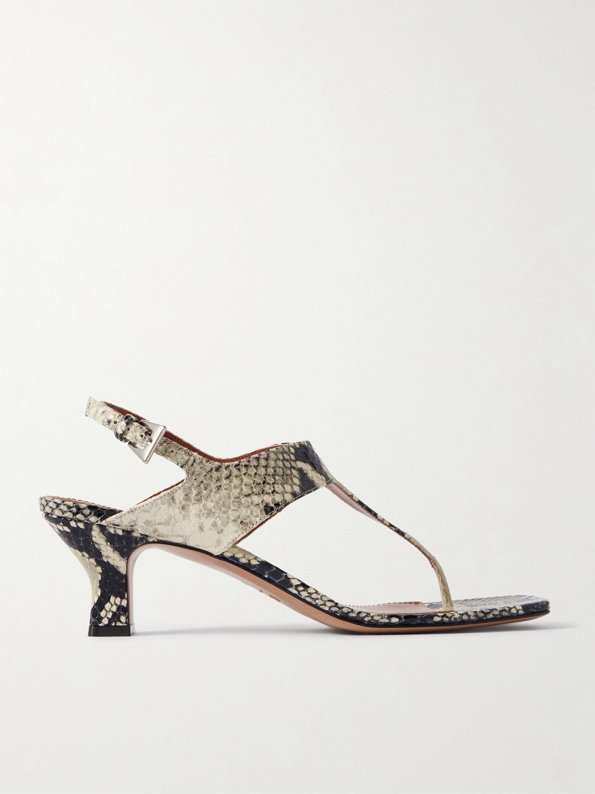 Portofino Snake-Effect Leather Sandals