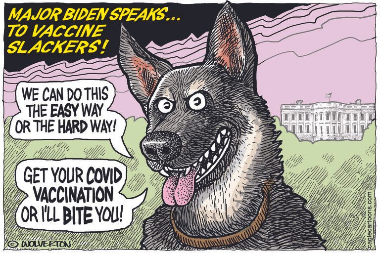 Editorial Cartoon U.S. major biden covid vaccine