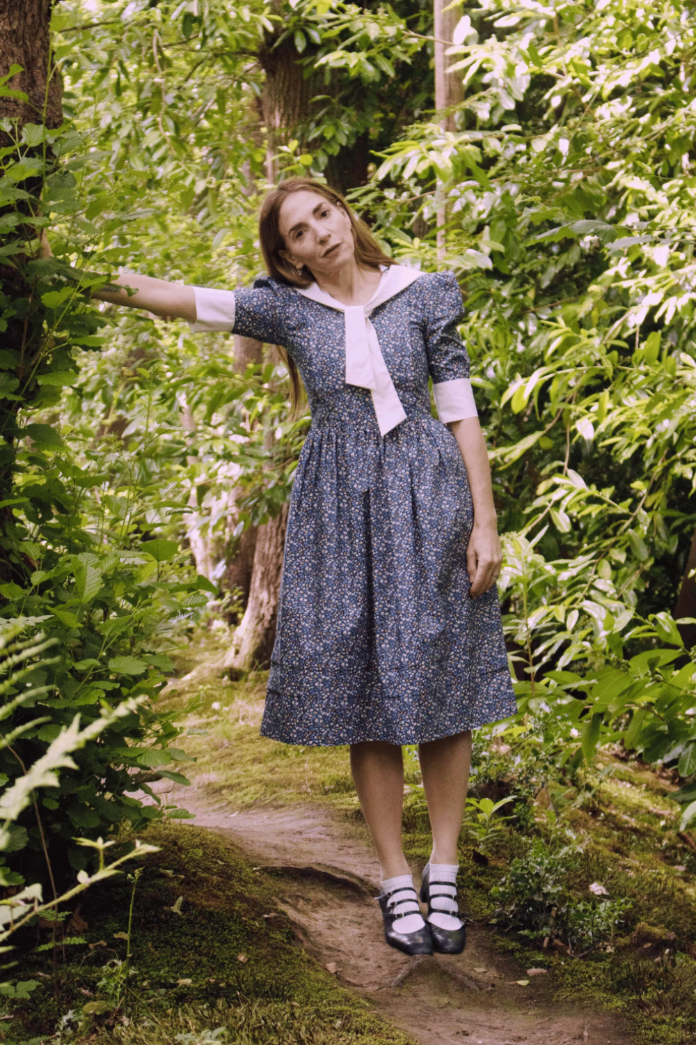 O Pioneers purple floral dress