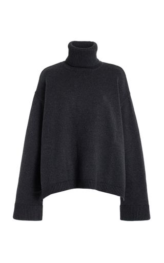 Rhea Oversized Wool-Cotton Turtleneck Sweater