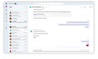 New Microsoft Teams app example image with chat function