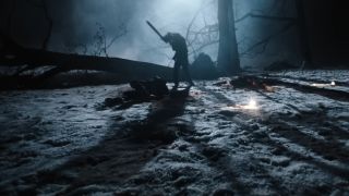 A figure in the woods in Monster: The Ed Gein Story