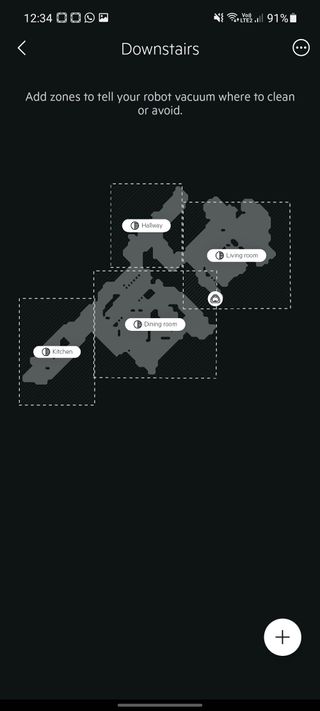 AEG robot vacuum floorplan of the downstairs