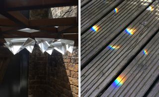 Reflective prisms on the London street lights