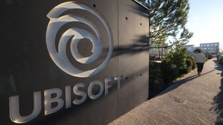 A man passes by the main entrance of Ubisoft video firm company where a strike call is planned on February 14, 2024, in Montpellier, south of France, on February 13, 2024. (Photo by Pascal GUYOT / AFP) (Photo by PASCAL GUYOT/AFP via Getty Images)