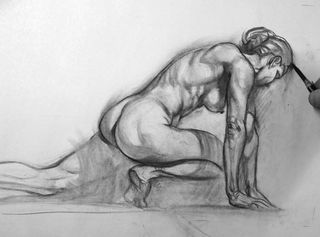 Chiaroscuro art: gestural figure