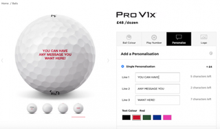 Titleist golf ball personalization