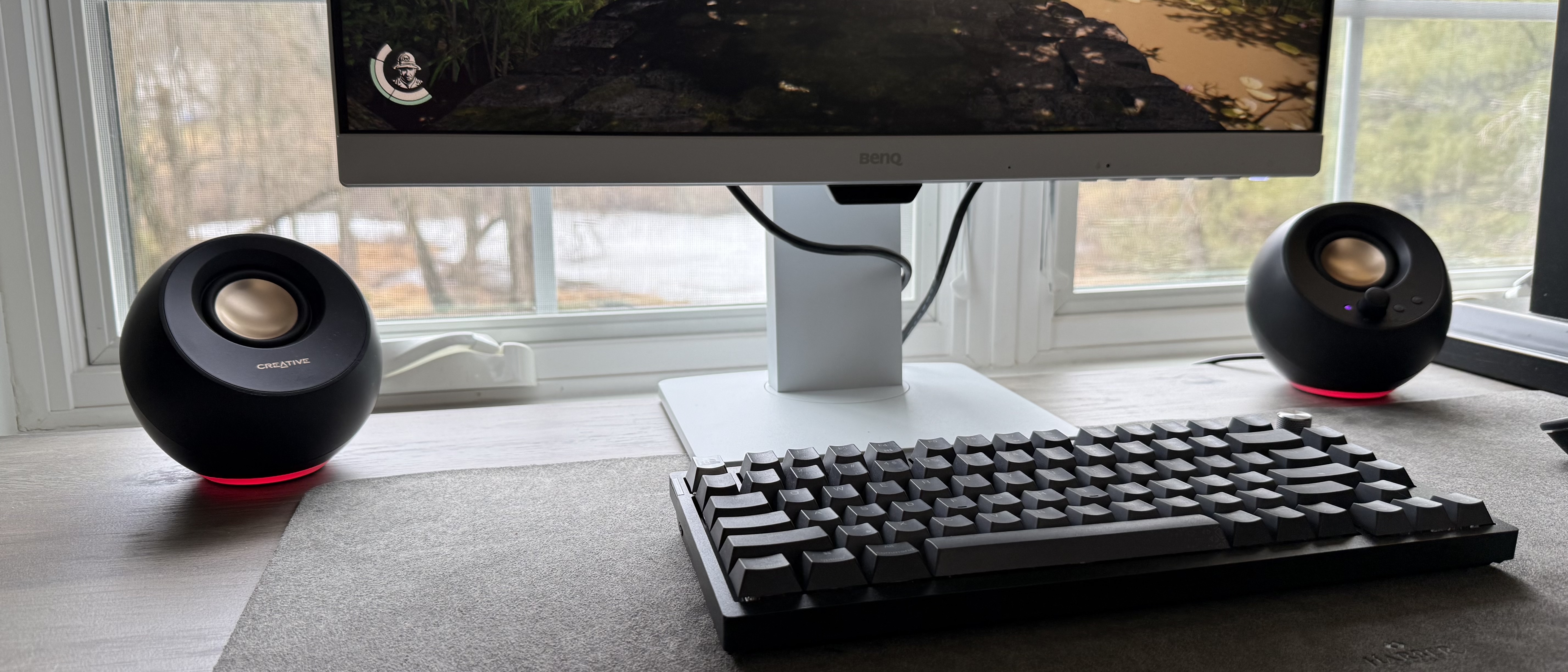 Creative Pebble Pro on desk