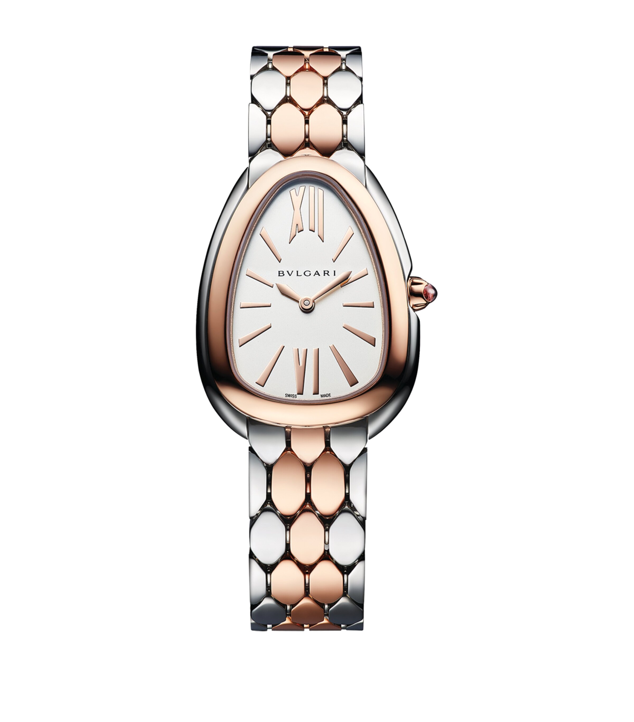 Bvlgari Stainless Steel and Rose Gold Serpenti Seduttori Watch 33mm