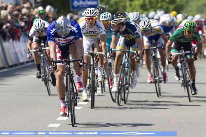 Points leader Andr&eacute; Greipel (Lotto Belisol) took the field sprint for second place, two seconds behind Iglinskiy