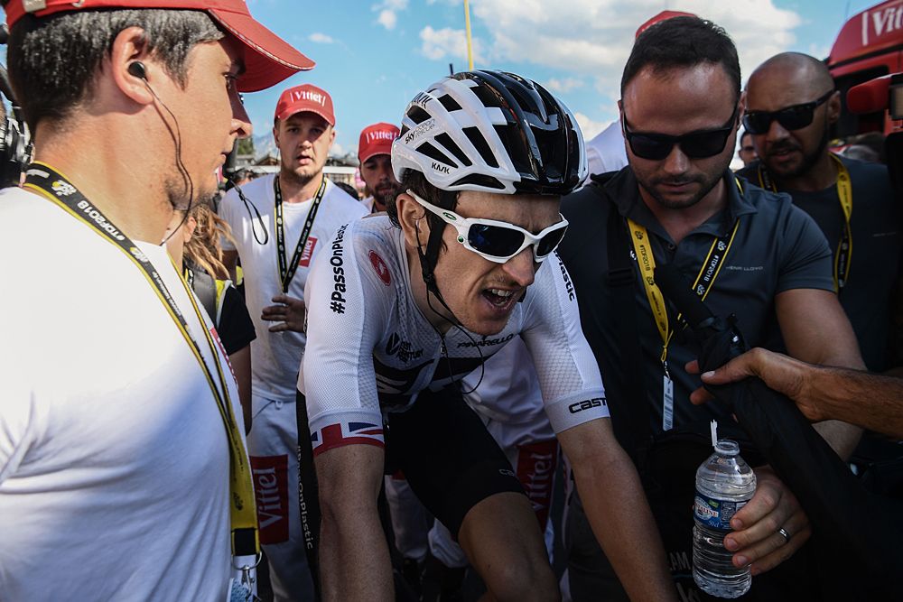 Geraint Thomas (Team Sky) after winning stage 11 at the Tour de France