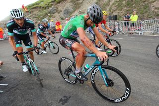 Peter Sagan gets back into the action following his stage 17 crash at the Tour de France