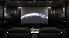 Movie screen with planet on it