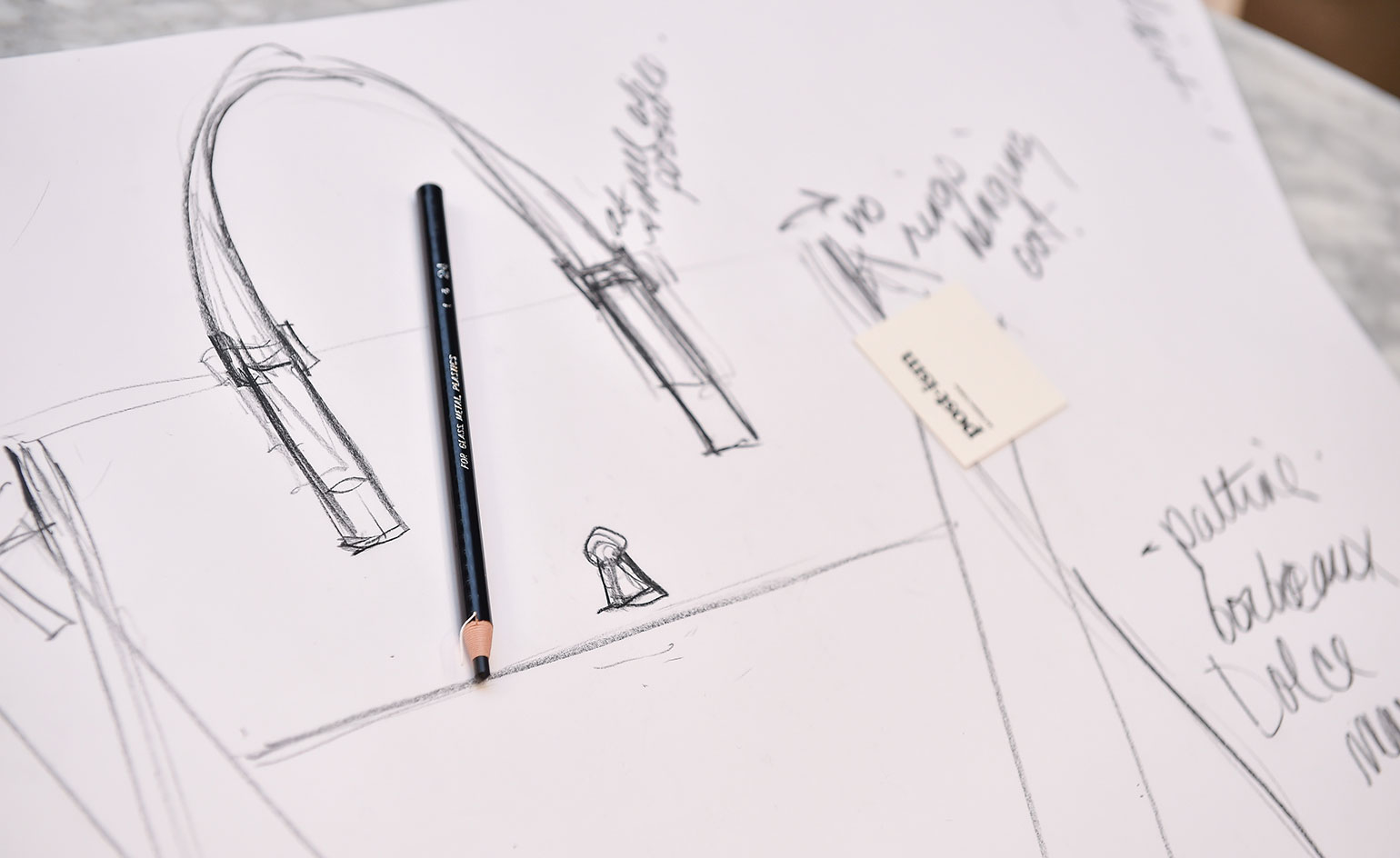 A sketch of a handbag strap
