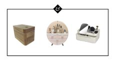 Best makeup organizers: Image of three organizers on white background