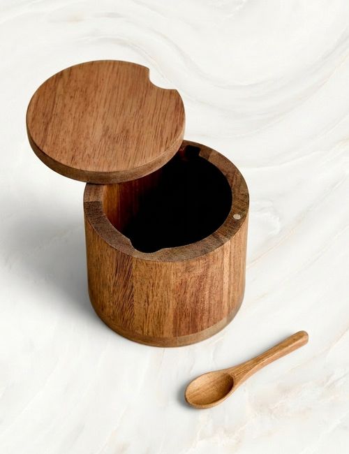 Wooden Pot With Spoon