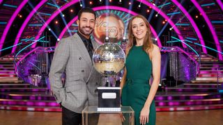 Rose Ayling-Ellis and Giovanni with the Glitterball trophy.