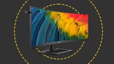 The Philips 45B1u6900c monitor on the ITPro background