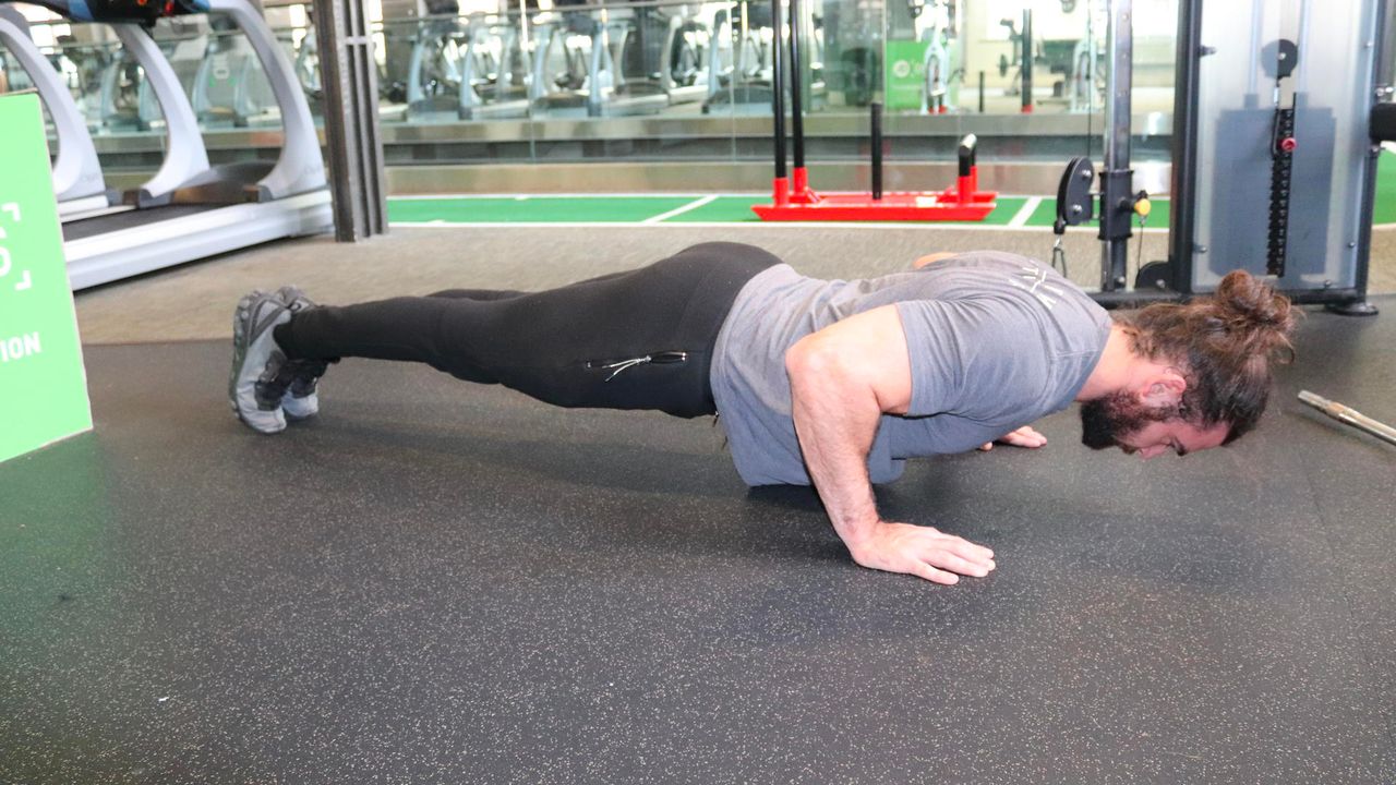 Man performing a push-up