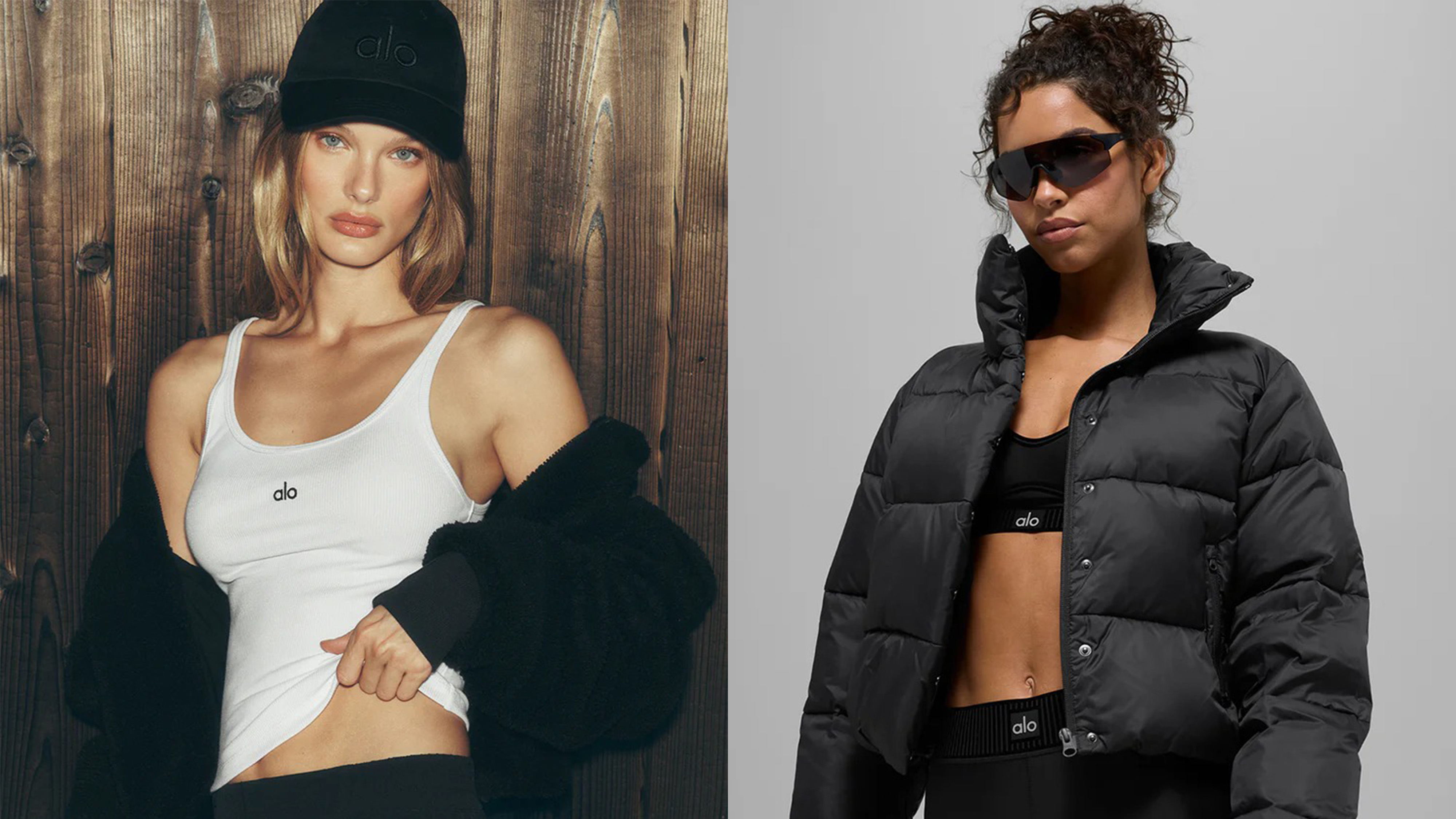 Models wearing ALO clothing.