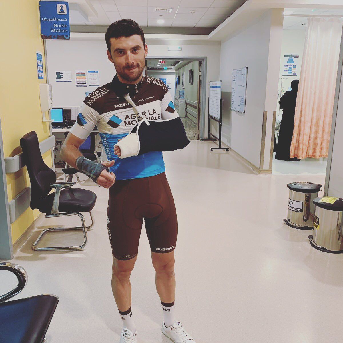 Pierre Latour after his crash in the UAE