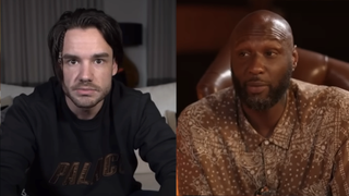 Screenshots of Liam Payne talking to the camera in YouTube video, and of Lamar Odom talking to Shannon Sharpe for Club Shay Shay