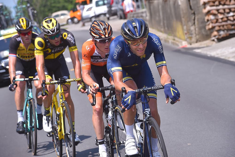 Stage winner Larry Warbasse in the breakaway during stage 4 at Tour de Suisse